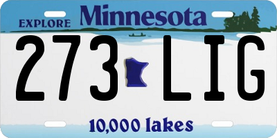 MN license plate 273LIG
