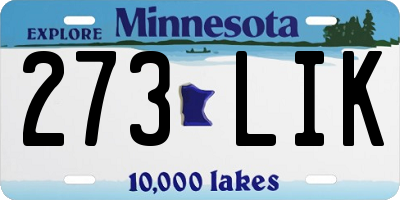 MN license plate 273LIK