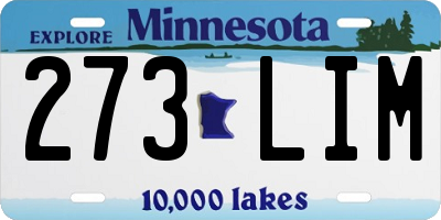 MN license plate 273LIM