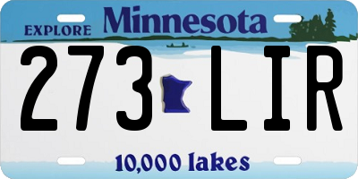 MN license plate 273LIR