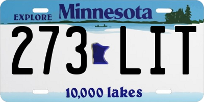 MN license plate 273LIT
