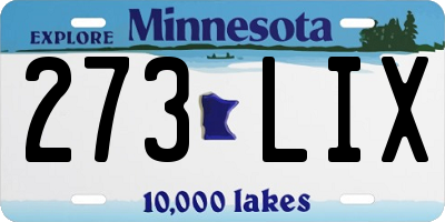 MN license plate 273LIX