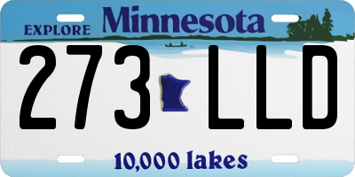 MN license plate 273LLD