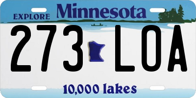 MN license plate 273LOA