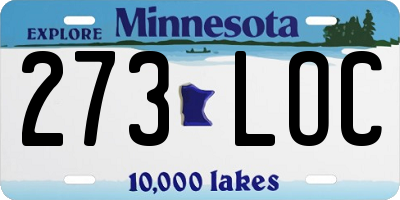 MN license plate 273LOC