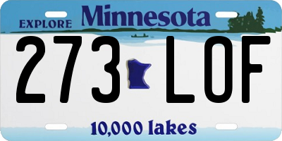 MN license plate 273LOF