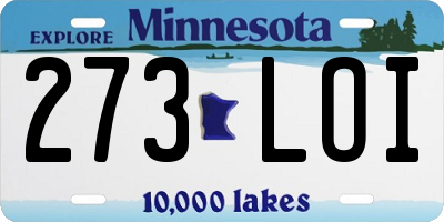 MN license plate 273LOI