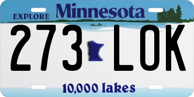 MN license plate 273LOK