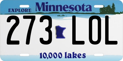 MN license plate 273LOL