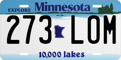 MN license plate 273LOM