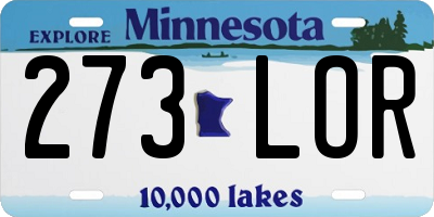 MN license plate 273LOR