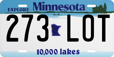 MN license plate 273LOT