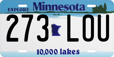 MN license plate 273LOU