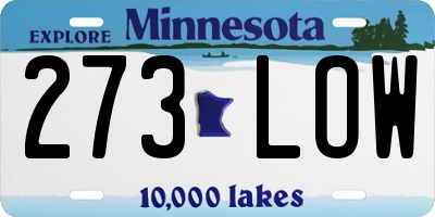 MN license plate 273LOW