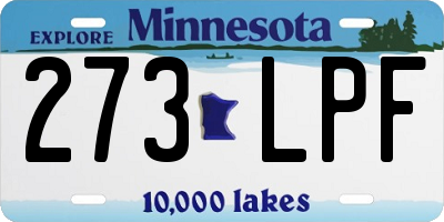 MN license plate 273LPF