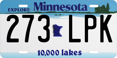 MN license plate 273LPK