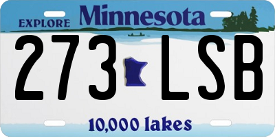 MN license plate 273LSB