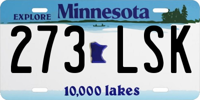 MN license plate 273LSK