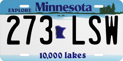 MN license plate 273LSW