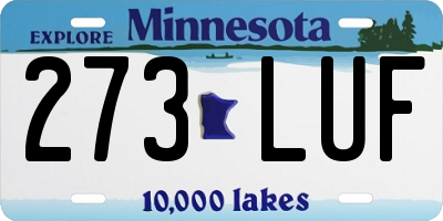 MN license plate 273LUF