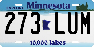 MN license plate 273LUM