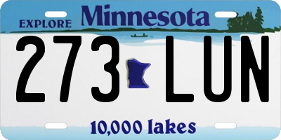 MN license plate 273LUN