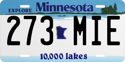 MN license plate 273MIE