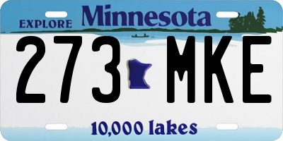 MN license plate 273MKE