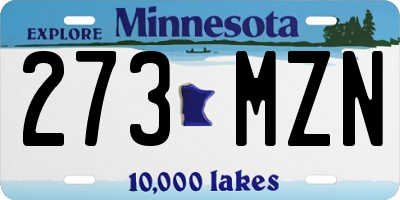 MN license plate 273MZN