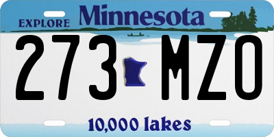 MN license plate 273MZO