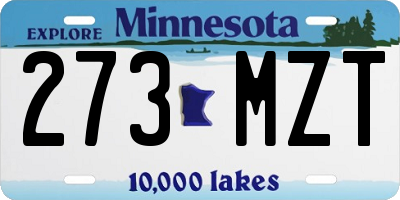 MN license plate 273MZT