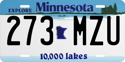 MN license plate 273MZU