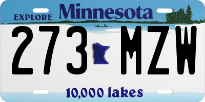 MN license plate 273MZW