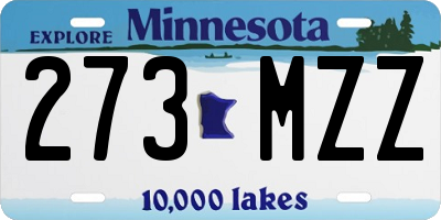 MN license plate 273MZZ