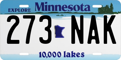 MN license plate 273NAK