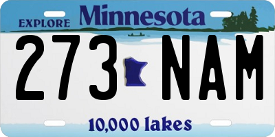 MN license plate 273NAM