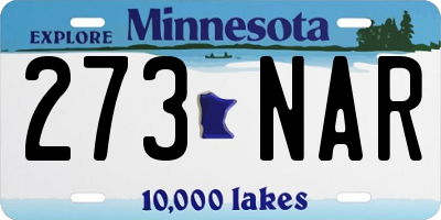MN license plate 273NAR