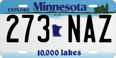 MN license plate 273NAZ