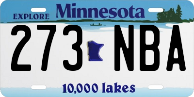 MN license plate 273NBA