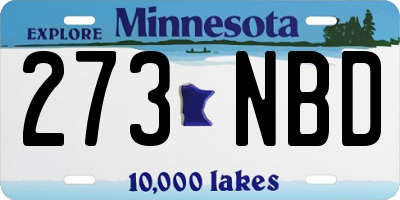 MN license plate 273NBD