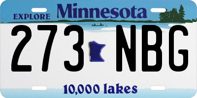 MN license plate 273NBG