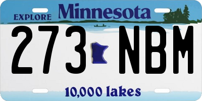 MN license plate 273NBM
