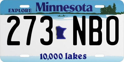 MN license plate 273NBO