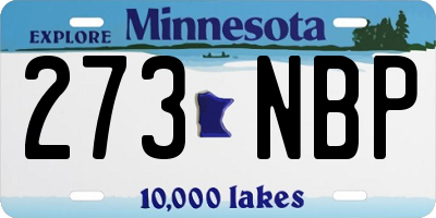 MN license plate 273NBP