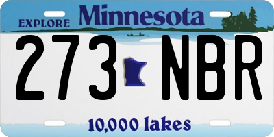 MN license plate 273NBR