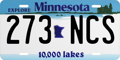 MN license plate 273NCS