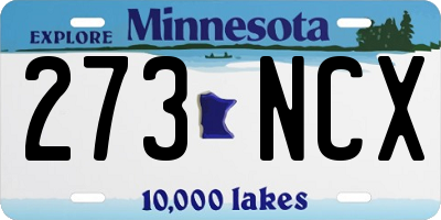 MN license plate 273NCX