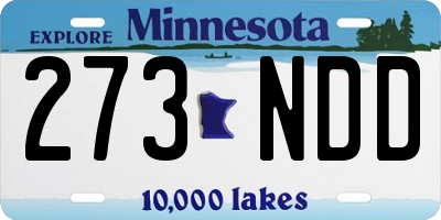 MN license plate 273NDD
