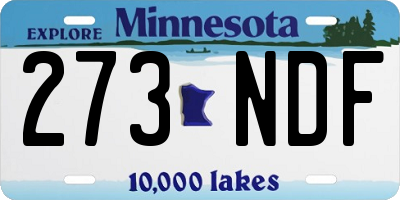 MN license plate 273NDF