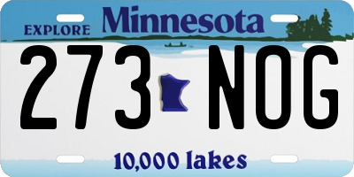 MN license plate 273NOG